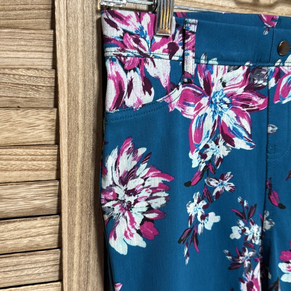Time and Tru Teal Floral Leggings New With Tags Size XS (02) - Picture 4 of 13
